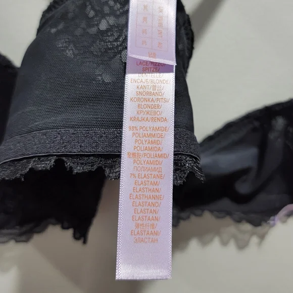 Savage X Fenty Romantic Corded Lace Front-Closure Push-Up Bra Black - Picture 17 of 17